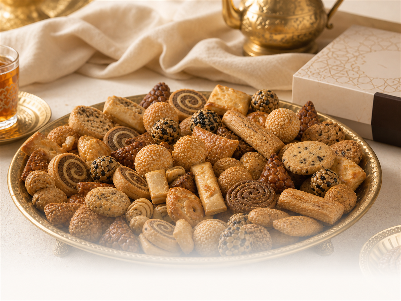 Assortiment de qrichlat marocains artisanaux